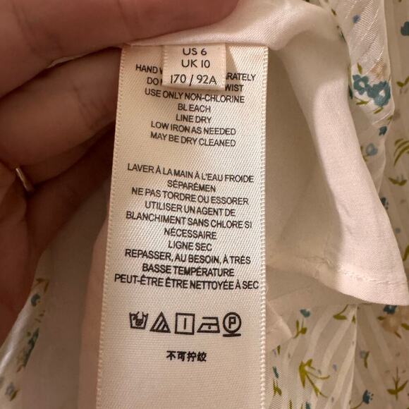 Free People Sweetest Thing Floral Ruffle Mini Dress White Size 6 - Picture 14 of 14